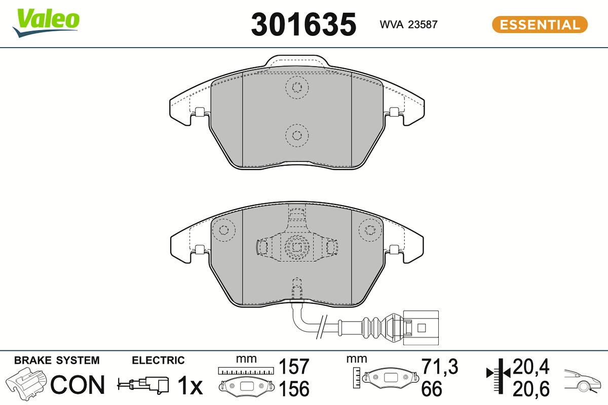 Brake Pad Set, disc brake - 301635 VALEO